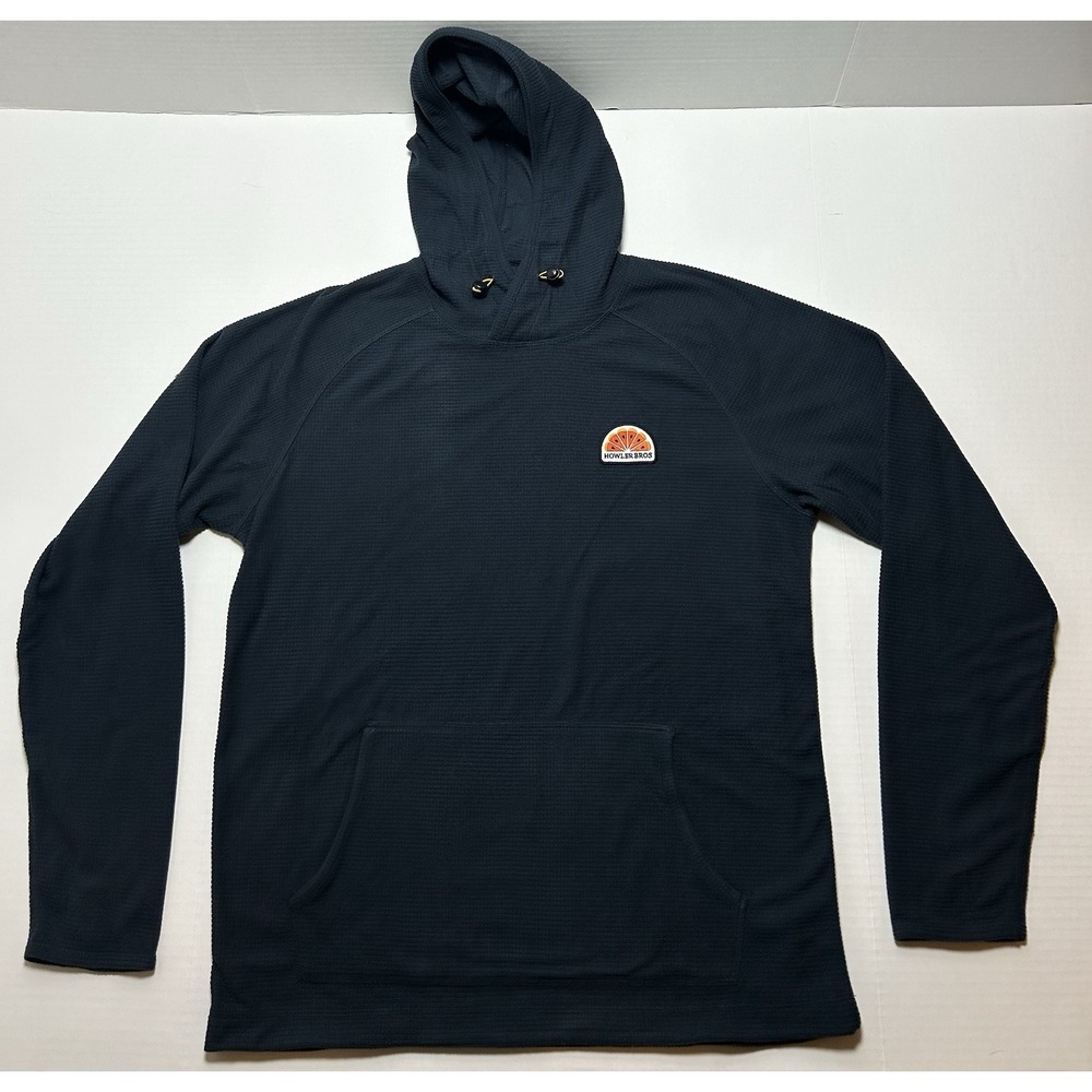 Howler Brothers Palo Duro Fleece Hoodie Mens Medium Waffle Knit Outdoor Pullover